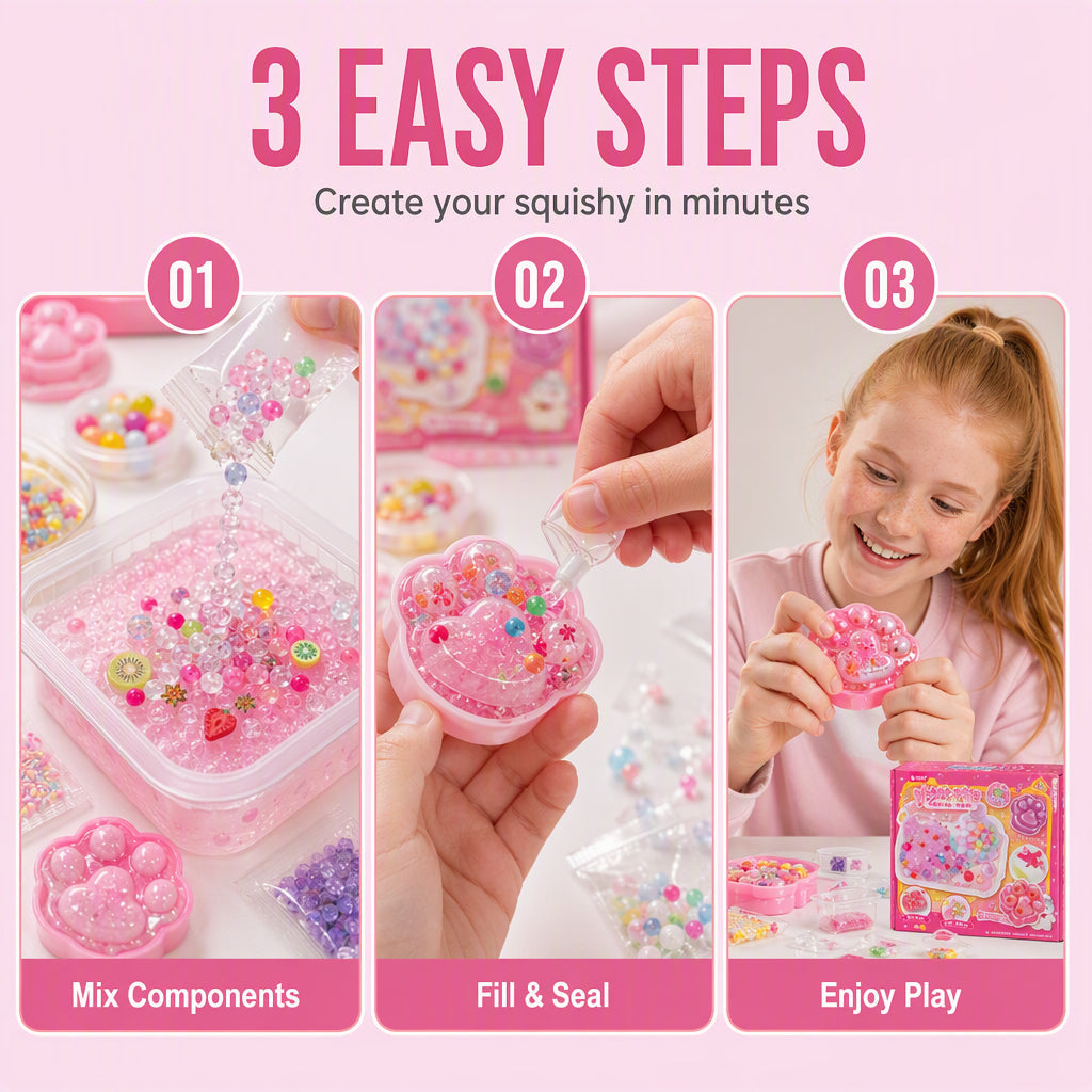Kit de jouets souples de glace frite DIY – Créatif, sensoriel, anti-stress, tout-en-un