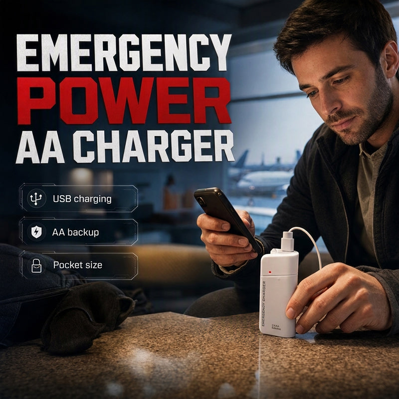 Chargeur de téléphone portable d'urgence Batterie AA Power Bank avec lampe de poche LED