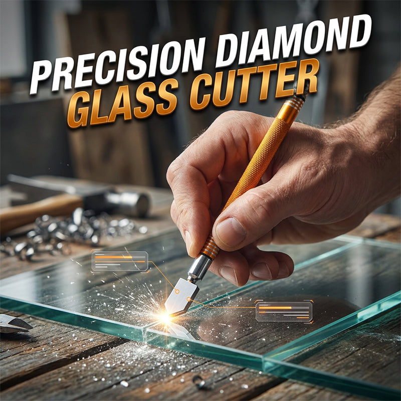 Coupe-verre professionnel à diamant avec poignée en alliage et molette