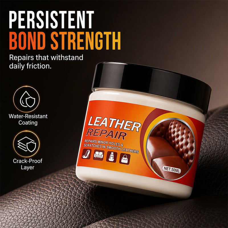 MAINTENANT ! Crème Réparatrice Cuir Multi-Fonction©\Réparateur Professionnel Sans Couture pour Cuir, Baume de Restauration de Texture pour Canapés, Sièges de Voiture, Sacs et Chaussures