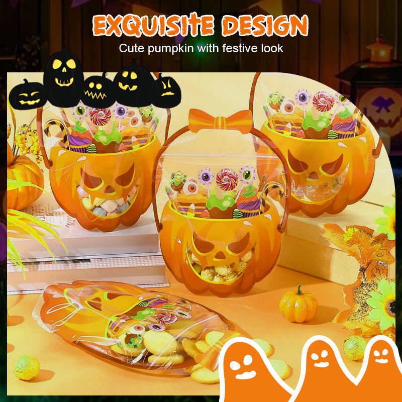 Sachets à friandises transparents Citrouille d'Halloween (10 pièces par paquet)