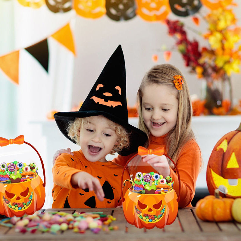 Sachets à friandises transparents Citrouille d'Halloween (10 pièces par paquet)