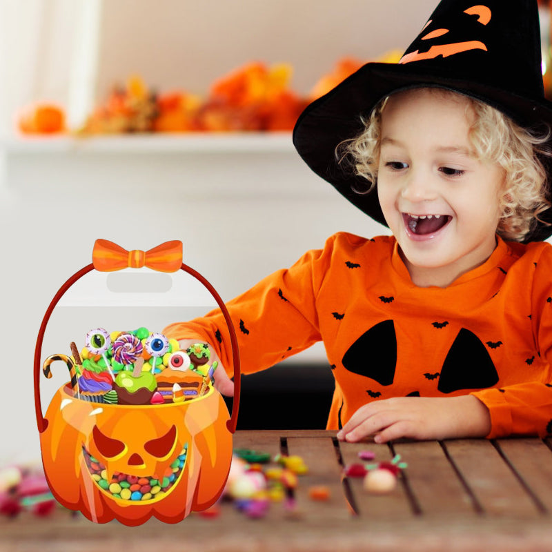 Sachets à friandises transparents Citrouille d'Halloween (10 pièces par paquet)