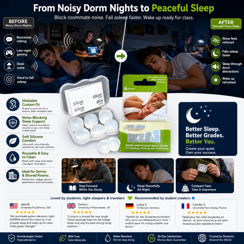 Bouchons d'oreille modelables en silicone pour dormir
