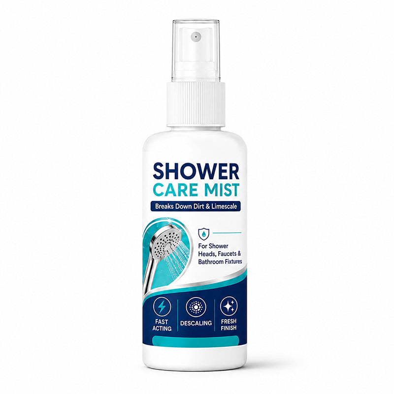 Spray détartrant douche action rapide – Dissout les dépôts minéraux tenaces et les traces d’eau dure. Restaure le débit d'eau et la brillance – il suffit de vaporiser et d'essuyer !