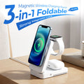 Station de recharge magnétique pliable 3-en-1 pour appareils du quotidien