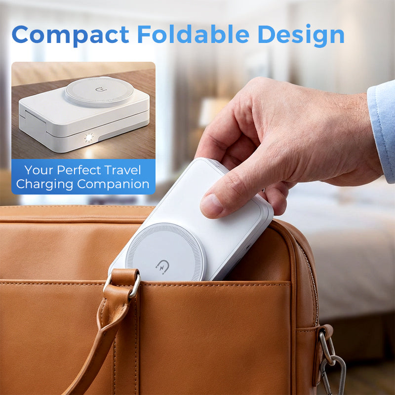 Station de recharge magnétique pliable 3-en-1 pour appareils du quotidien