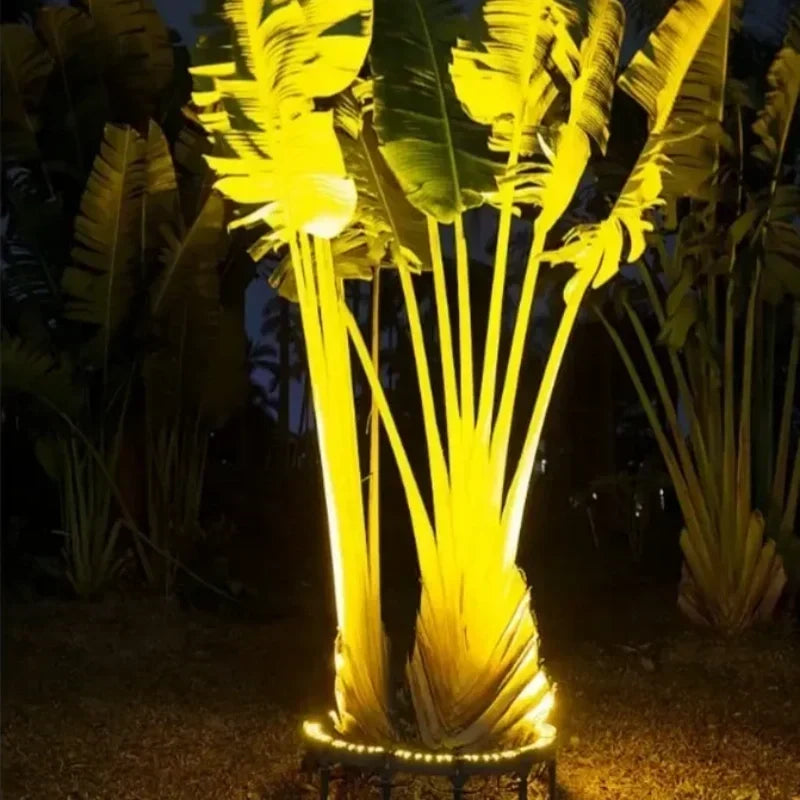Lampes solaires en forme d'anneau - Projecteurs extérieurs étanches idéaux pour les arbres, les piliers et les jardins