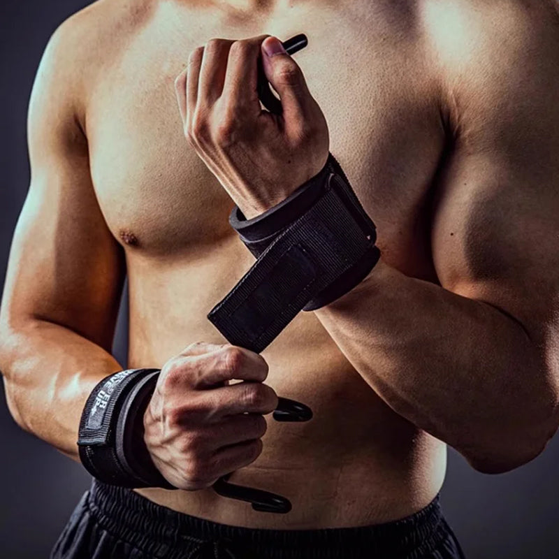 Crochets de musculation avec support de poignet