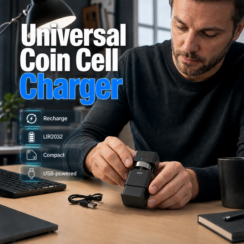 Chargeur portable pour piles bouton rechargeables