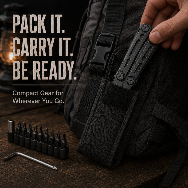 Pinces multifonctions pliantes robustes, outil de survie multifonction portable avec couteau, tournevis, avec pochette de transport pour le camping, l'extérieur, la maison