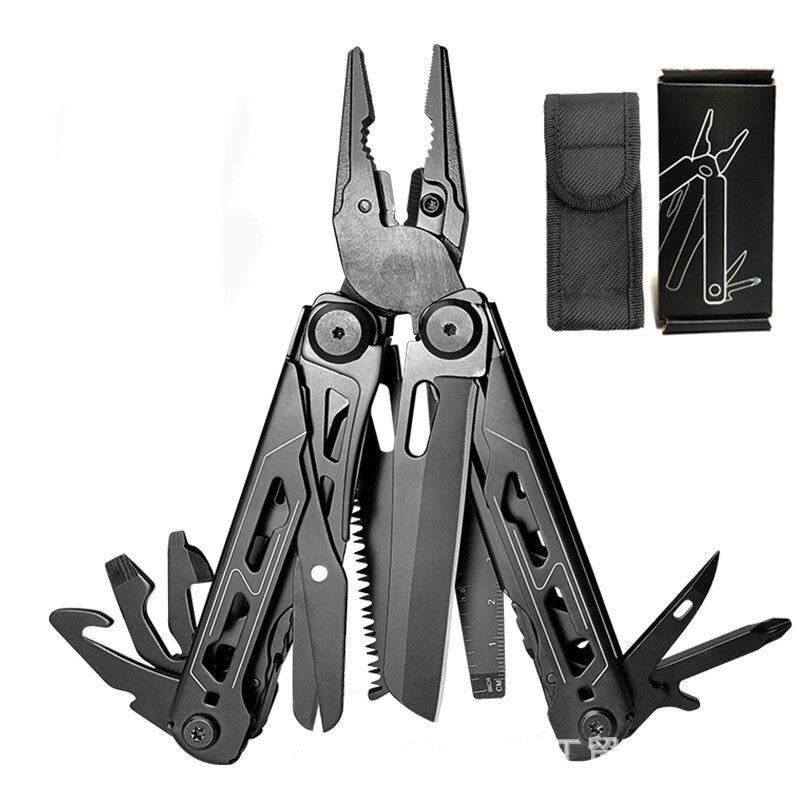 Pinces multifonctions pliantes robustes, outil de survie multifonction portable avec couteau, tournevis, avec pochette de transport pour le camping, l'extérieur, la maison