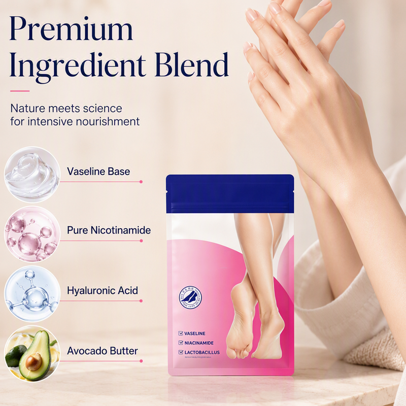 Masque Hydratant pour les Pieds Secs et Craquelés – Hydratation Intense et Exfoliation pour une Peau Douce comme celle d'un Bébé !