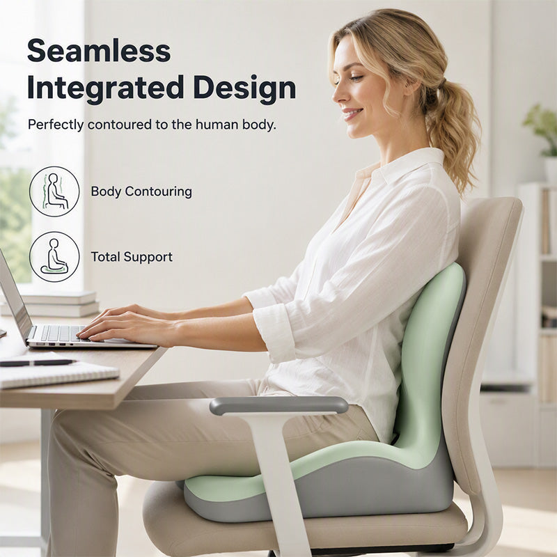 C'est vraiment bon pour votre corps. Coussin de siège ergonomique en mousse à mémoire de forme avec support dorsal – Restez confortable toute la journée, parfait pour le bureau, la voiture et la maison.