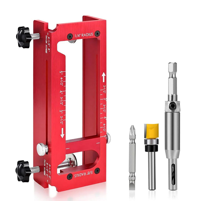 Kit de gabarit de mortaisage pour charnières de porte réglable – Fraisage de précision, installation rapide et idéal pour les menuisiers, ébénistes et rénovations résidentielles DIY
