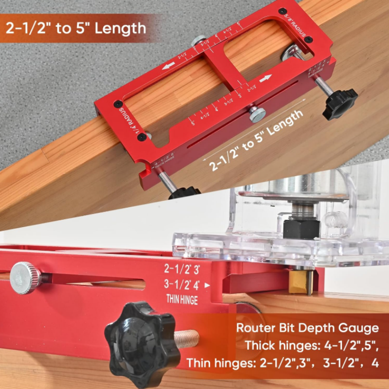 Kit de gabarit de mortaisage pour charnières de porte réglable – Fraisage de précision, installation rapide et idéal pour les menuisiers, ébénistes et rénovations résidentielles DIY