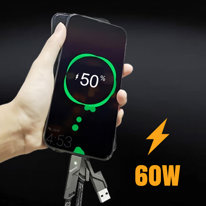 Câble de charge rapide et de synchronisation de données 4-en-1