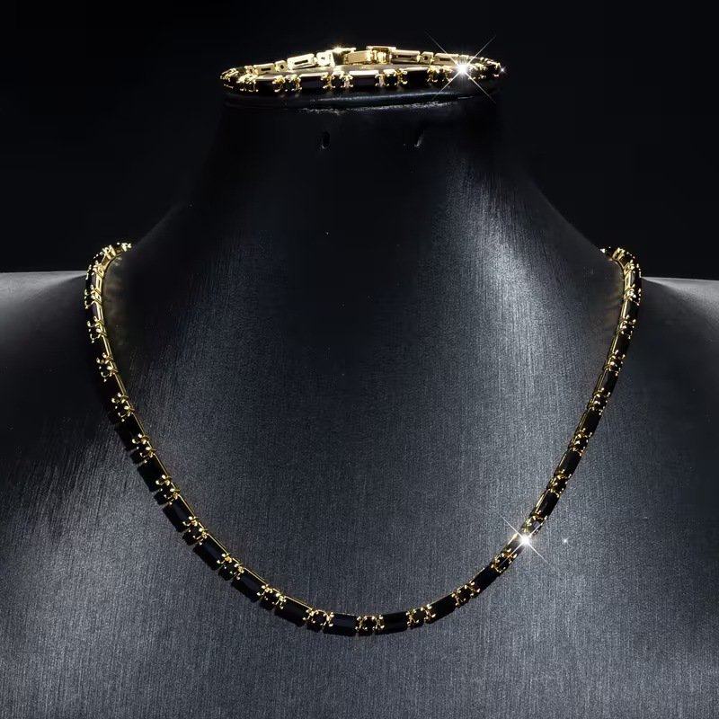 Bijou étincelant en édition limitée pour hommes – Zircon cubique tendance, style urbain raffiné et taille ajustable