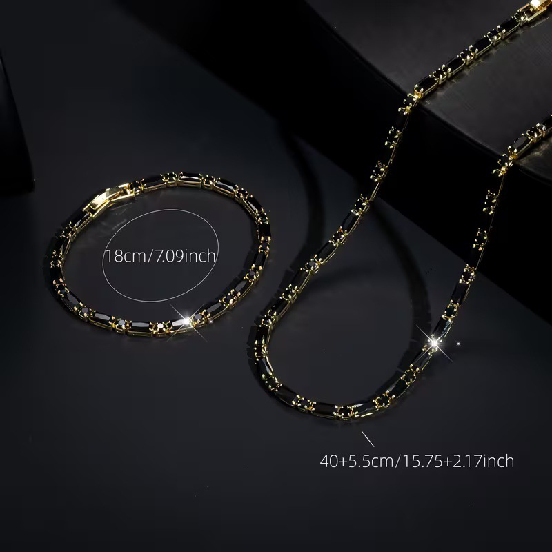 Bijou étincelant en édition limitée pour hommes – Zircon cubique tendance, style urbain raffiné et taille ajustable