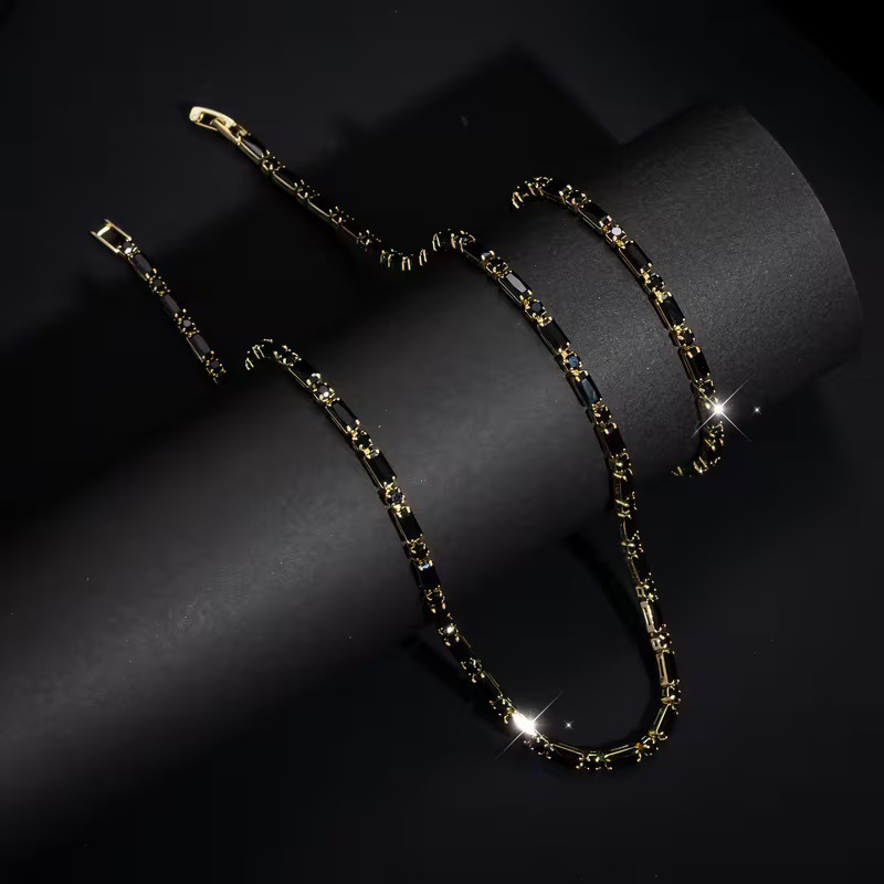 Bijou étincelant en édition limitée pour hommes – Zircon cubique tendance, style urbain raffiné et taille ajustable