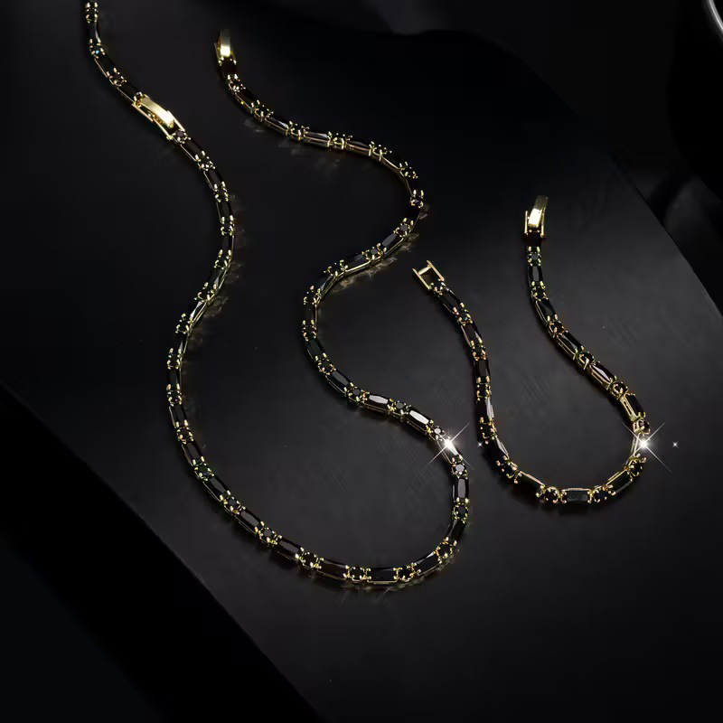 Bijou étincelant en édition limitée pour hommes – Zircon cubique tendance, style urbain raffiné et taille ajustable