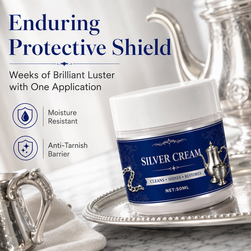 Crème restauratrice 2026 Silver Shine – Élimine le ternissement tenace et l'oxydation, restaure un éclat miroir. Forme un bouclier protecteur – préserve l'argent