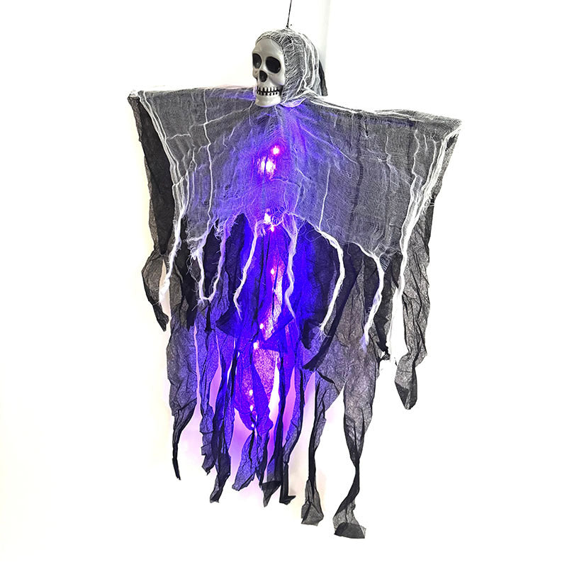 Fantôme d'Halloween à suspendre avec lumières LED