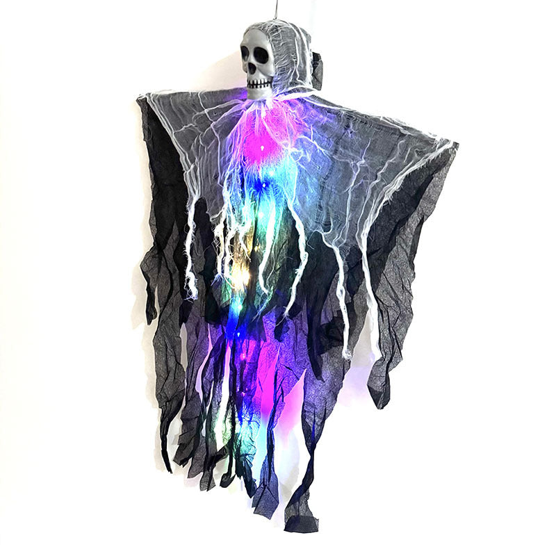 Fantôme d'Halloween à suspendre avec lumières LED