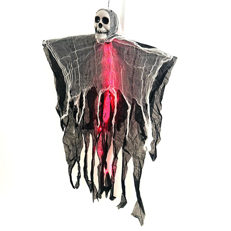 Fantôme d'Halloween à suspendre avec lumières LED
