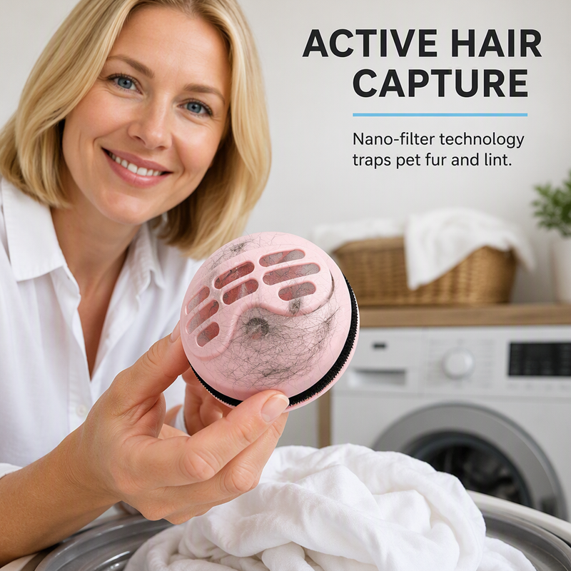 Boule de lavage et anti-peluche 2-en-1 pour machine à laver