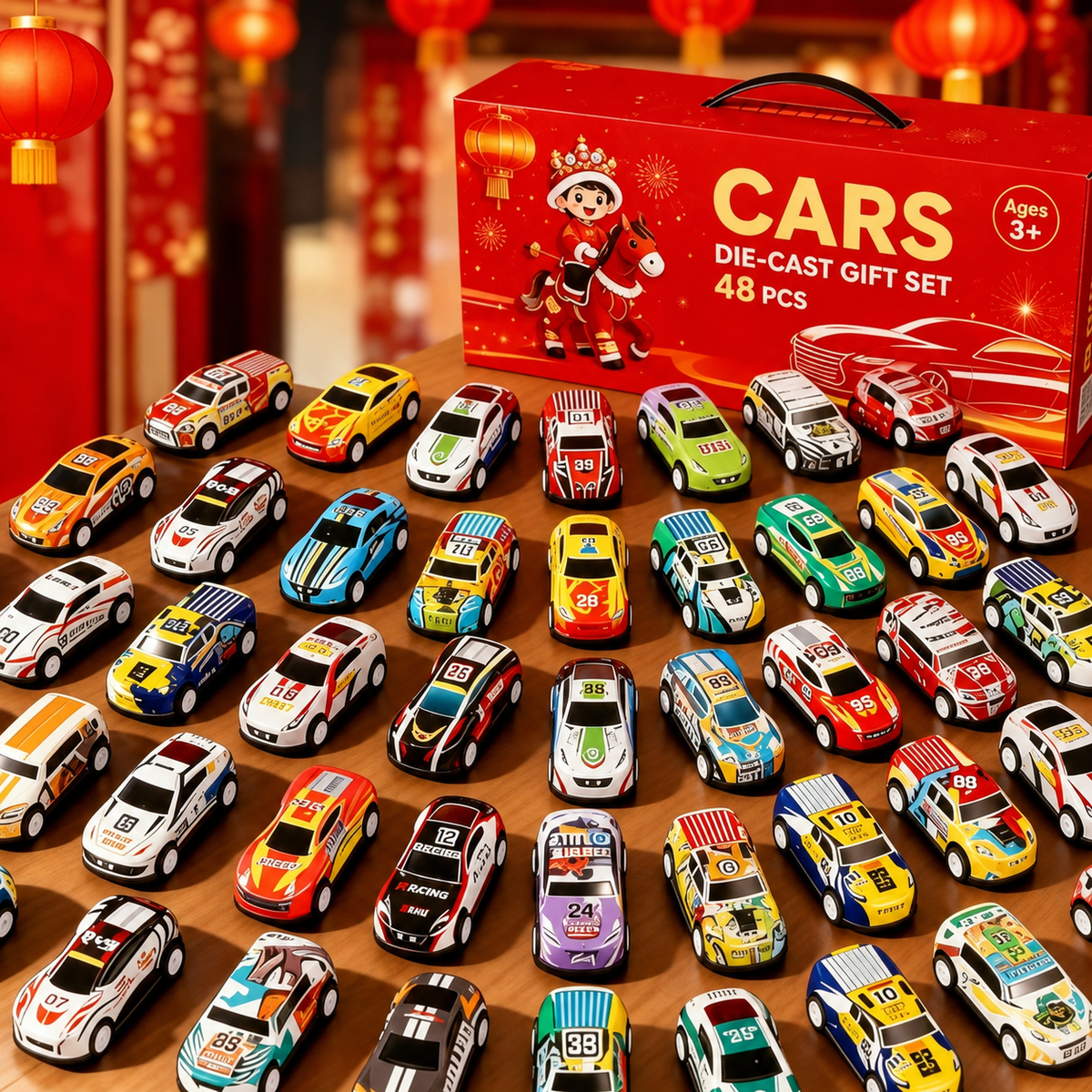 Garage de jeu pliable pour petites voitures (48 voitures)
