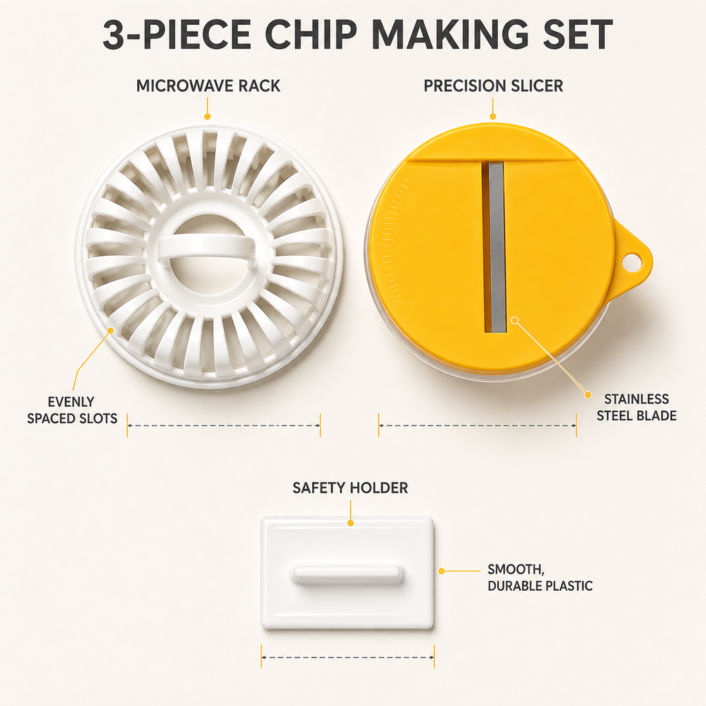 Kit de fabrication de chips maison au micro-ondes avec bol trancheur