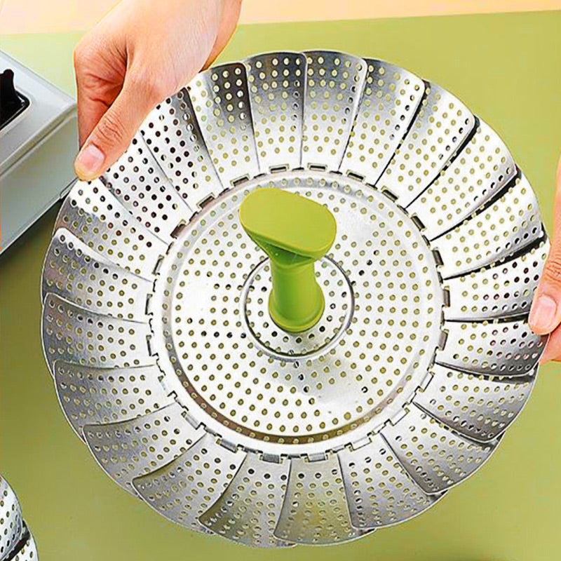Panier vapeur extensible en acier inoxydable
