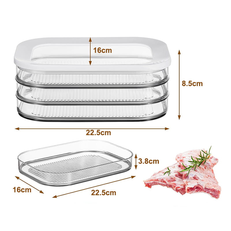 Boîte de Rangement Réfrigérateur Transparente avec Couvercle – Visibilité Optimale, Conception Empilable et 3 Tailles Disponibles – Organisez Votre Frigo Sans Effort