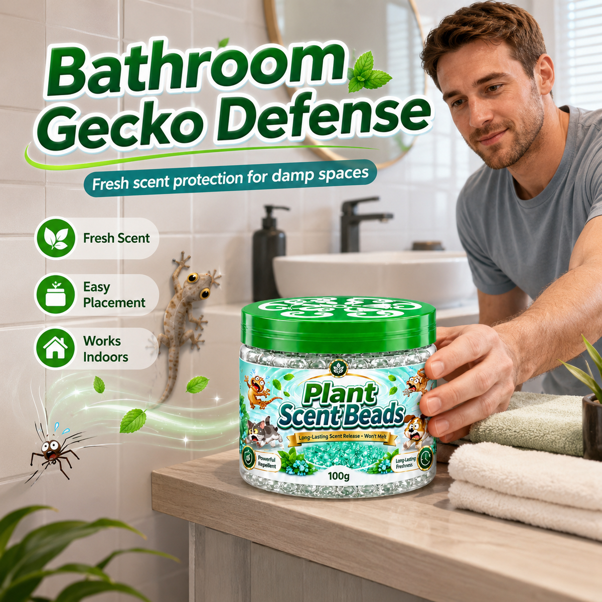 Gel perles répulsives naturelles pour geckos
