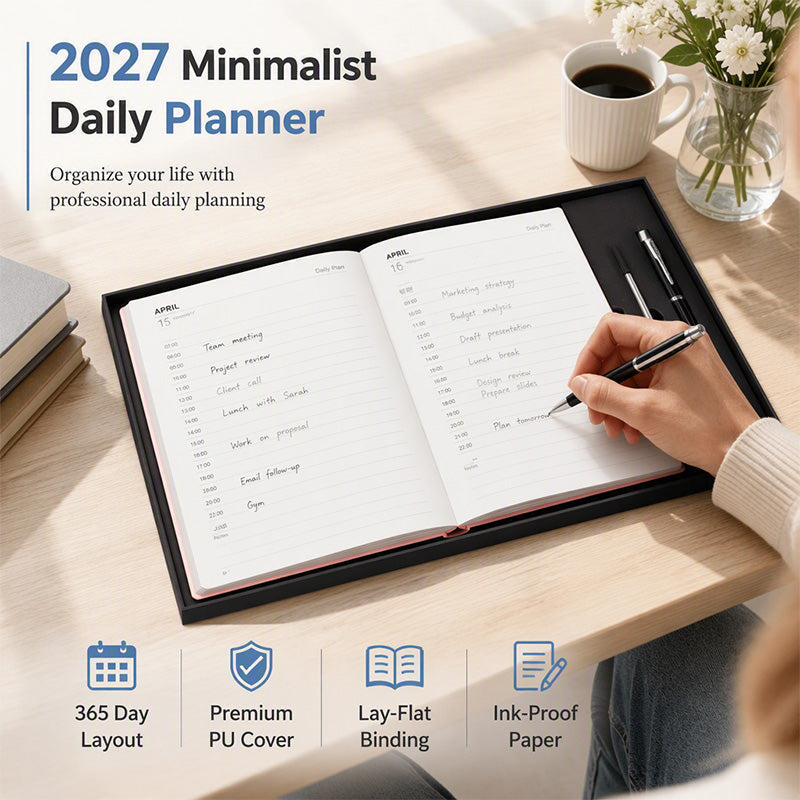 Carnet de planification quotidienne minimaliste 2027