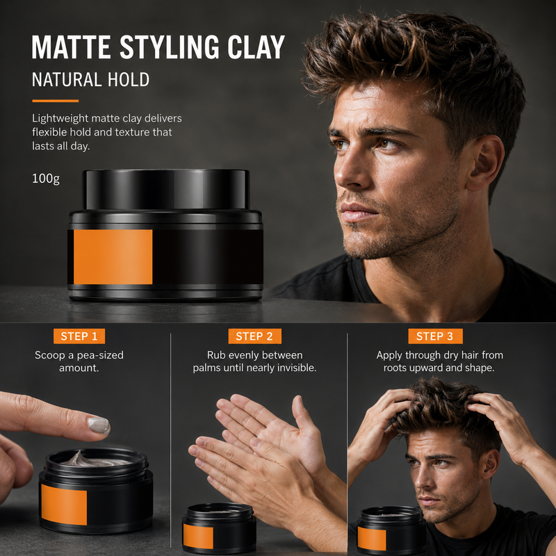 Argile Coiffante Forte Tenue Légère pour Hommes