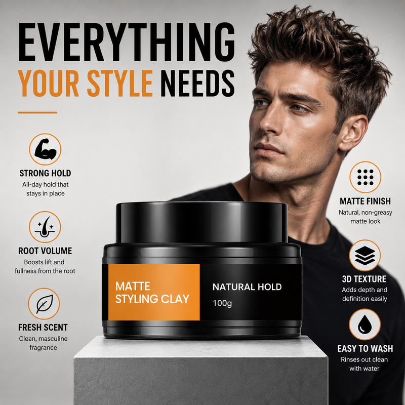 Argile Coiffante Forte Tenue Légère pour Hommes