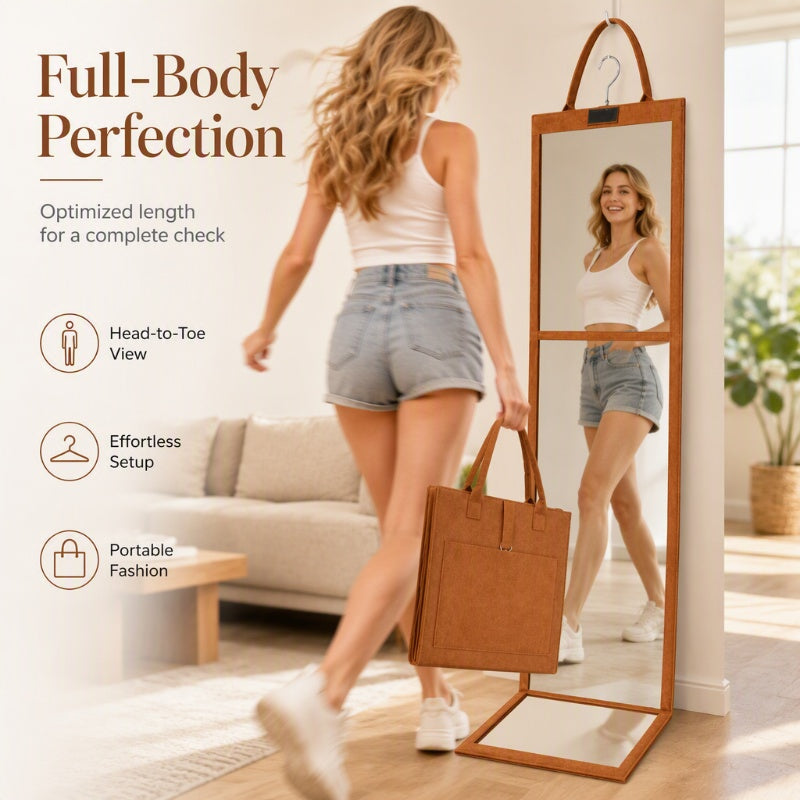2026 50 000+ VENDUS ! Miroir pleine longueur pliant et portable - Léger et pliable, reflet cristallin, gain de place, parfait pour chambre et appartement
