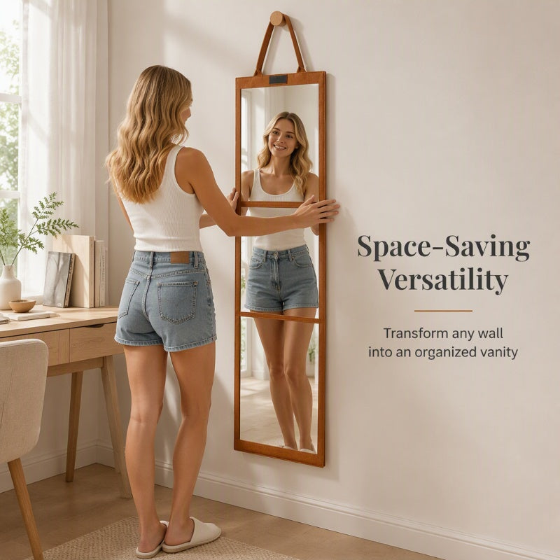 2026 50 000+ VENDUS ! Miroir pleine longueur pliant et portable - Léger et pliable, reflet cristallin, gain de place, parfait pour chambre et appartement