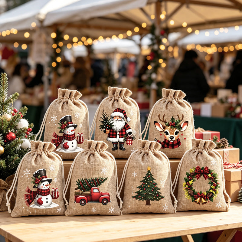 Sachets cadeaux de Noël à cordon