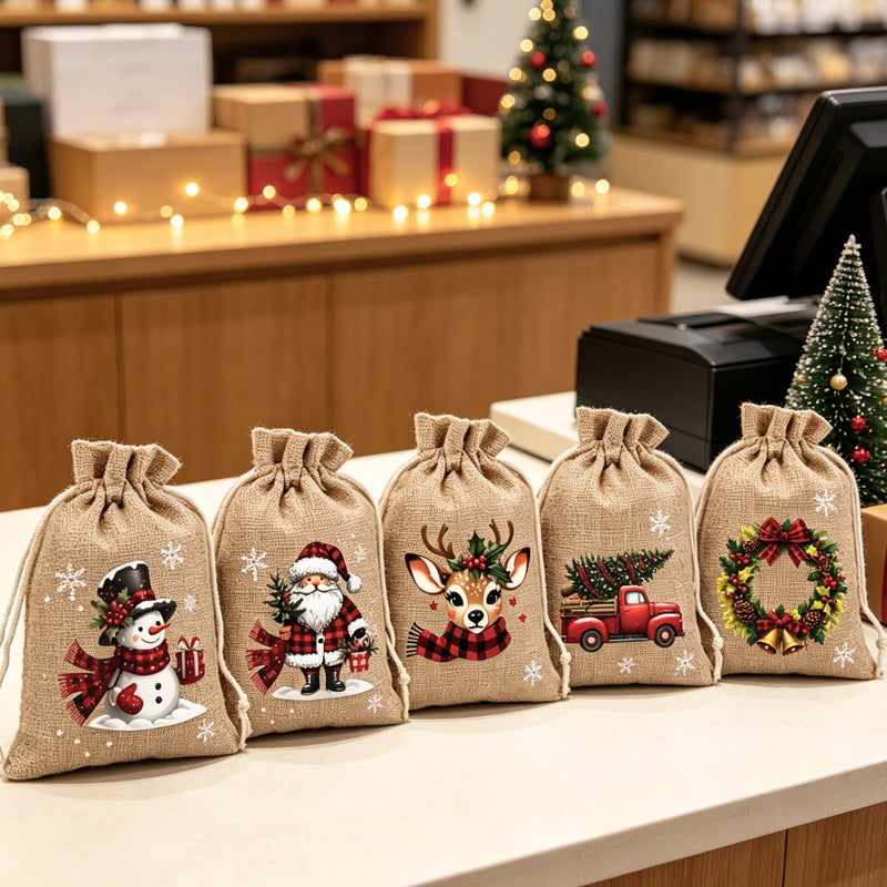 Sachets cadeaux de Noël à cordon