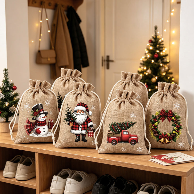 Sachets cadeaux de Noël à cordon