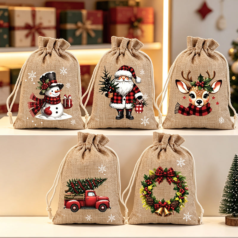 Sachets cadeaux de Noël à cordon