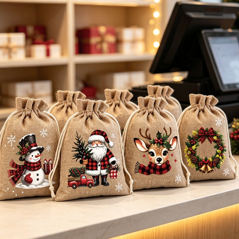 Sachets cadeaux de Noël à cordon