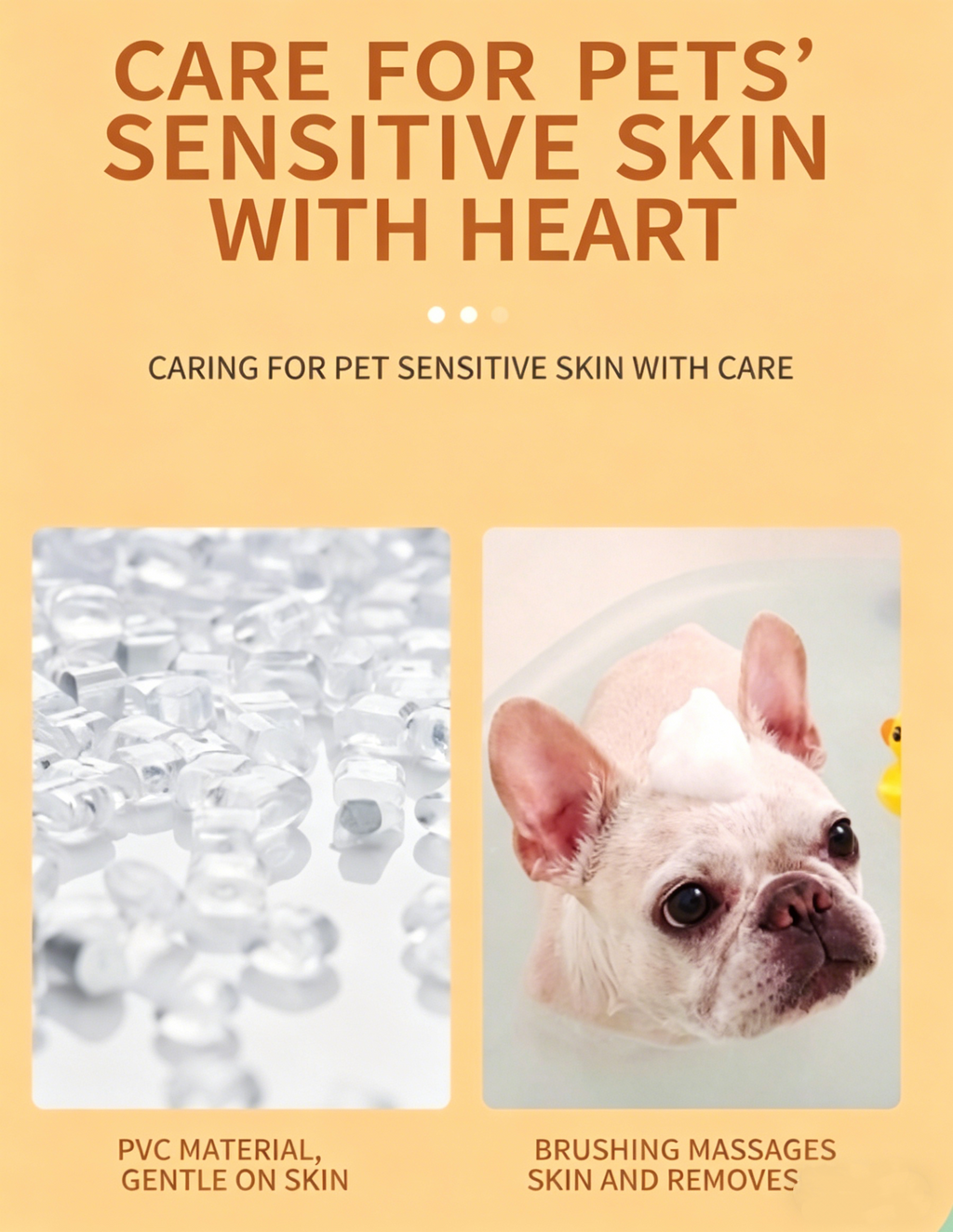 Gant de massage en silicone pour animaux de compagnie | Mousse facilement et enlève les poils morts