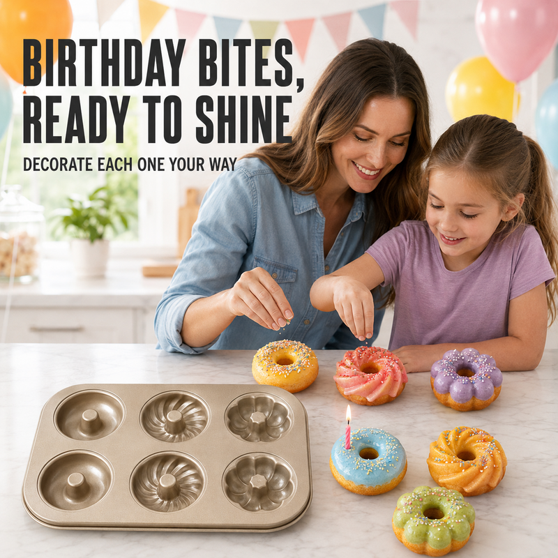 Moule multi-empreintes antiadhésif pour mini-Bundt Cakes