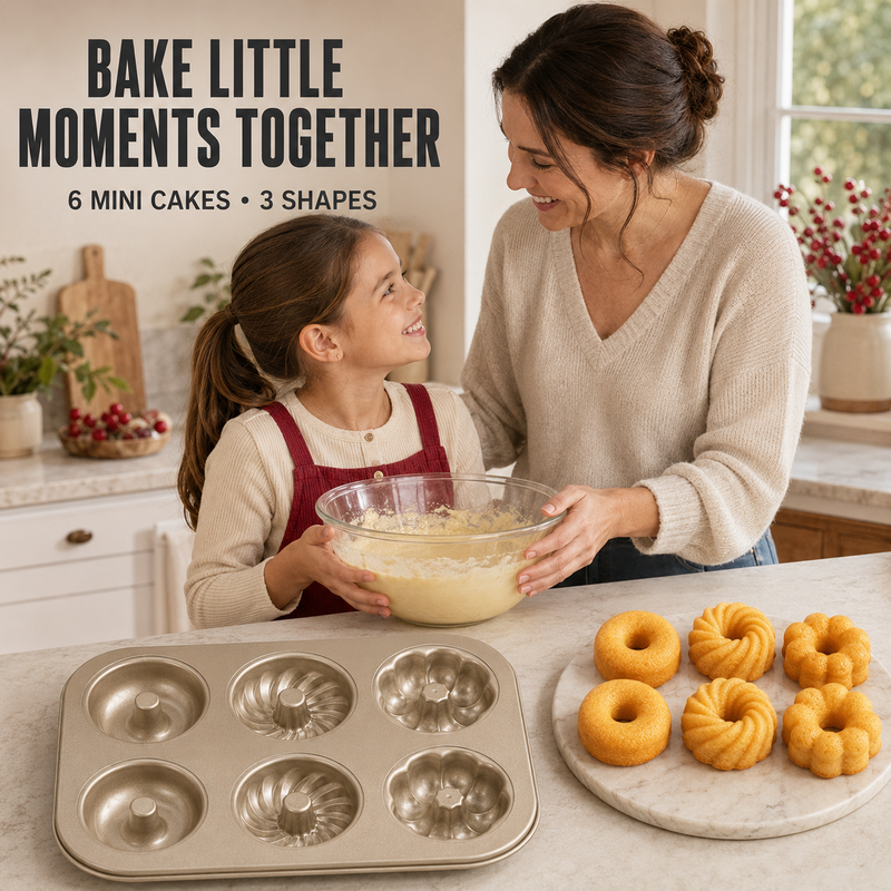 Moule multi-empreintes antiadhésif pour mini-Bundt Cakes