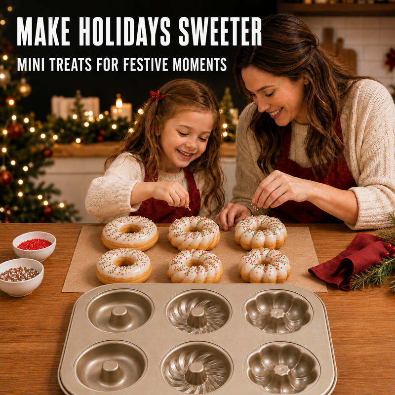 Moule multi-empreintes antiadhésif pour mini-Bundt Cakes