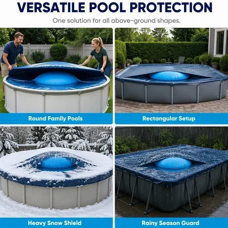 Coussin d'air d'hivernage pour piscine gonflable ronde LIMITED©\TIME – Réducteur de pression de glace, protecteur de piscine pour l'hiver